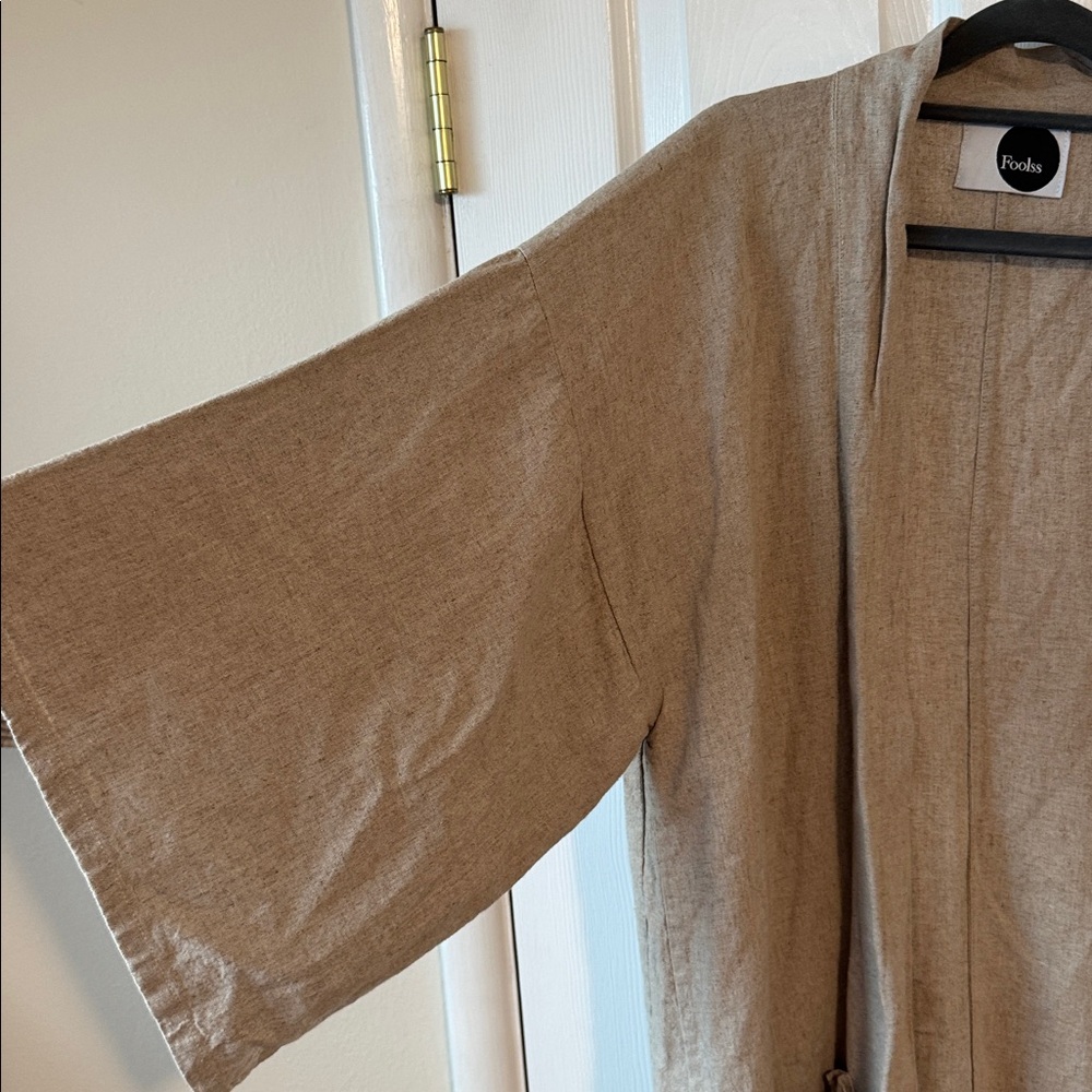Linen Kimono Robe Jacket Cover-up - Picture 2 of 4